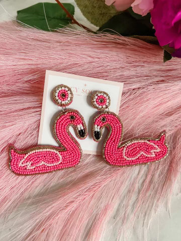 Big Flamingo Float Earrings – Salty Soirée