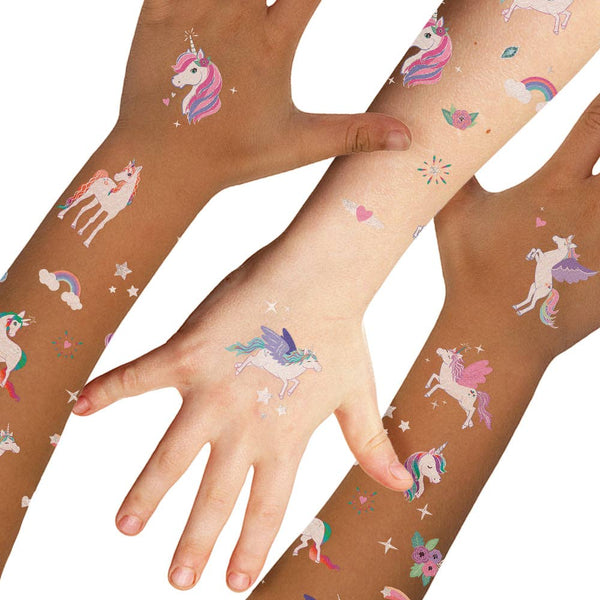 UNICORNS | Kids metallic temporary tattoo sticker