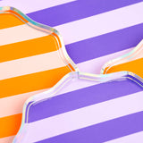 Pink, Orange & Purple Spooky Stripes Dessert Paper Plates