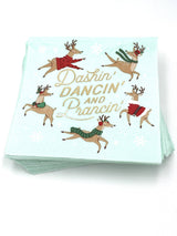 Funny Christmas Cocktail Napkins | Prancin Gold Foil - 20ct