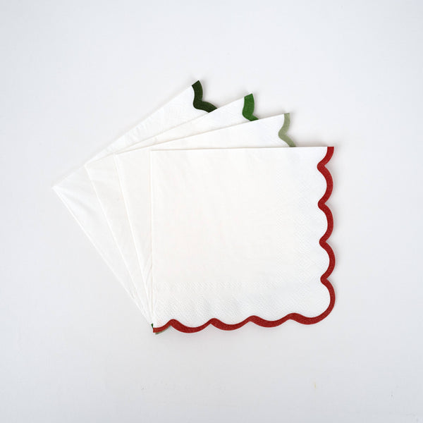 Holiday Scallop Cocktail Napkins