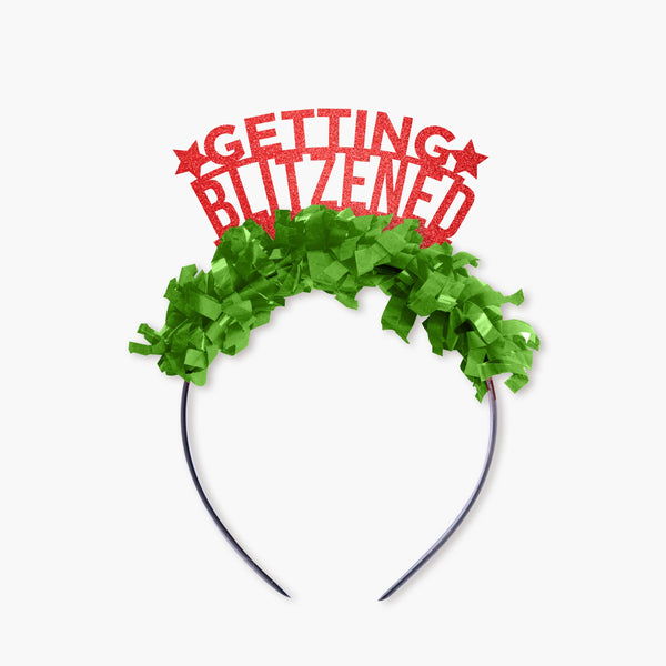 Getting Blitzened Holiday Christmas Party Crown Headband: Red/Green