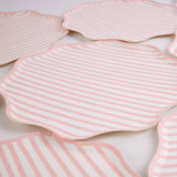Petite Stripe – Pink and White Stripe Large Plates | Joy Ladder Premium Partyware
