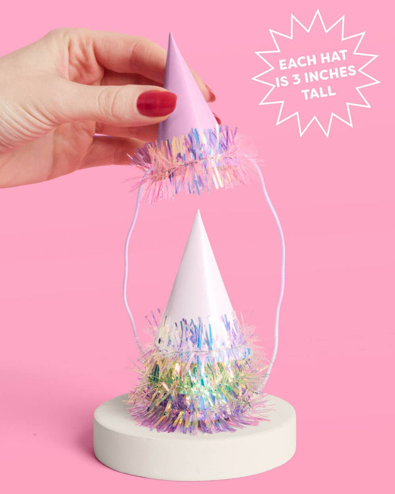 Mini Party Hats - 10 mini hats, Birthday Pastel