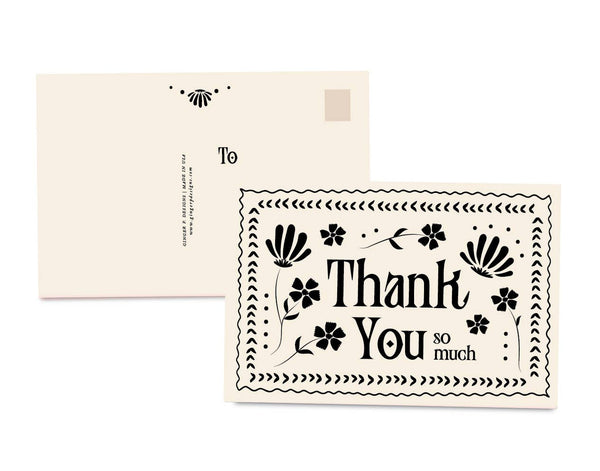 Mosaic Floral Thank You Postcards