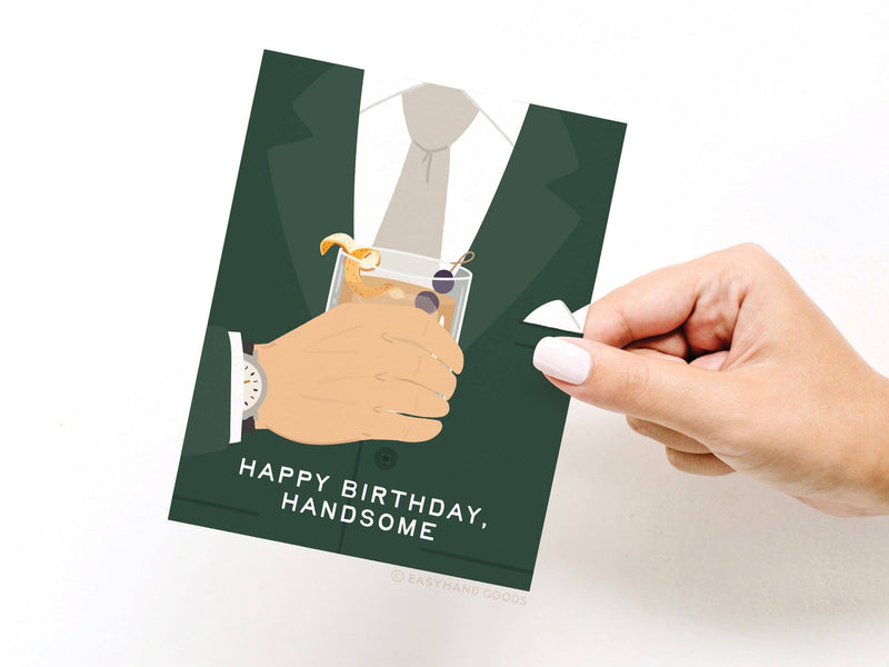 Happy Birthday Handsome Greeting Card: Light