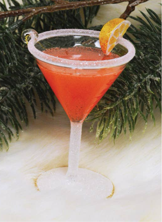 Orange Martini Glass Ornament