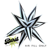 Black & White Striped Starburst Balloon 40"