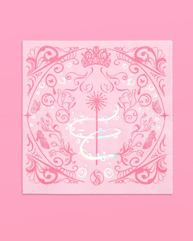 Emerald City Napkins - 24 paper napkins, Emerald City Cupcake Set - 24 sets of liners + toppers, wizard, witch, pink, green