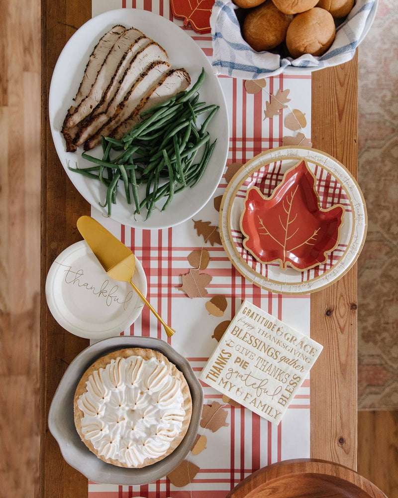 Harvest Plaid 9" Round Plate- Thanksgiving