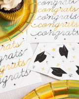 Congrats Grad Napkins, 50 3-ply paper graduation napkins 5x5