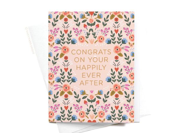 Congrats on Your Happily Ever After Floral Greeting Card