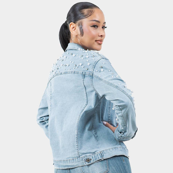 Pearl Bling Denim Jacket
: L/XL