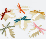 Gold Leaf Bow Place Cards