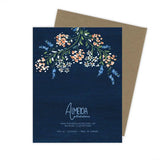 Navy Floral Congratulations Ring Engagement Card: White