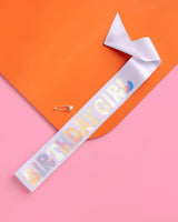 Birthday Girl Lavender Sash, Bday Party Accessory, Gift