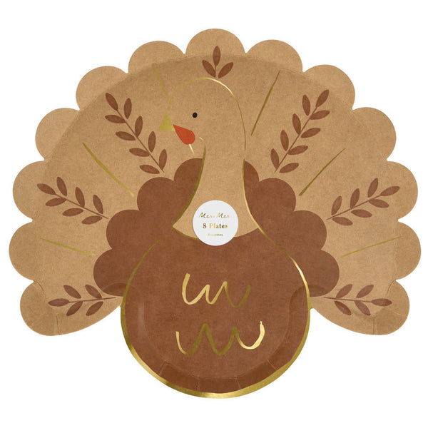 Folk Turkey Plates (x8)
