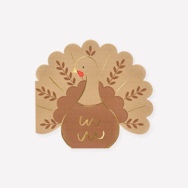 Folk Turkey Napkins (x16)