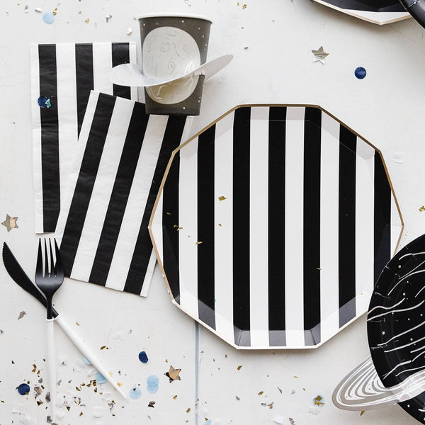 BLACK NOIR CABANA STRIPE GUEST TOWELS