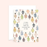 It Takes a Village Card | Thank You Card: White