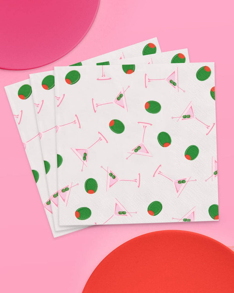 Martini Napkins - 25 paper napkins, birthday bachelorette party