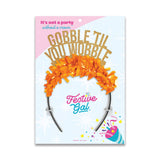 Gobble 'til You Wobble Thanksgiving Party Headband Crown: GOLD/ORANGE