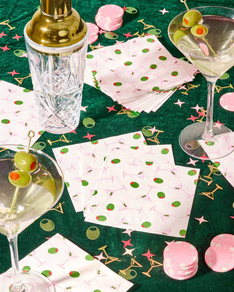 Martini Napkins - 25 paper napkins, birthday bachelorette party