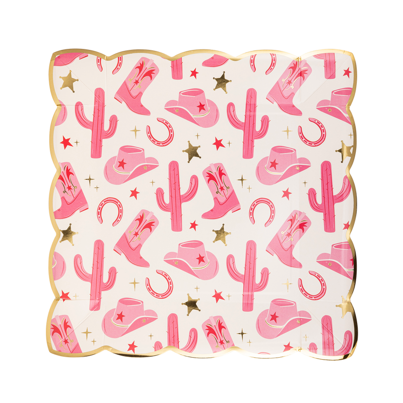 Cowgirl Pattern Paper Plate