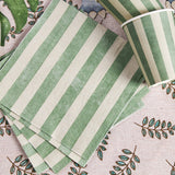 Wide Stripe – Green and Beige Stripe Lunch Napkins | Joy Ladder Premium Partyware