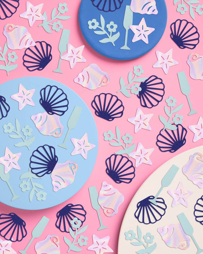 Coastal Confetti - 200 pc foil confetti - seashells, flowers, Toast on Coast