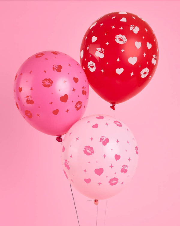 Lucky in Love Balloon Pack - 24 latex balloons, Valentine's Day, Bachelorette, Pink, Cherry