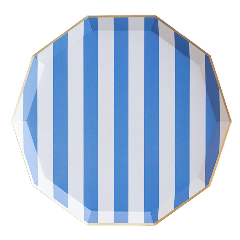 PALISADES BLUE SIGNATURE CABANA STRIPE PLATES