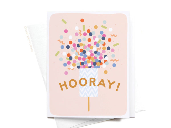 Hooray Confetti Popper Greeting Card