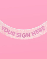 White Iridescent Fringe Banner | 5 ft, Party Decor