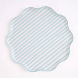 Teal and White Stripe Large Plates