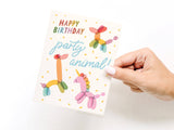 Happy Birthday Party Animal Balloons Greeting Card