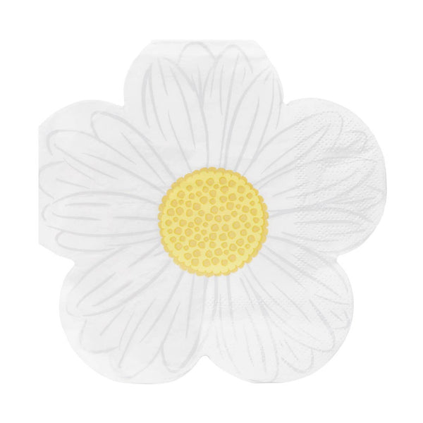 Shaped Daisy Floral Napkins - 20 Pack