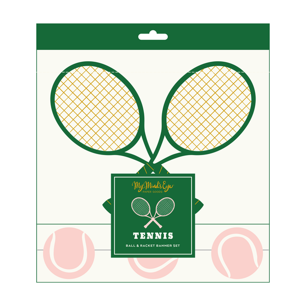 Tennis Racket & Ball Banner Set