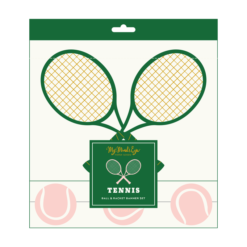 Tennis Racket & Ball Banner Set