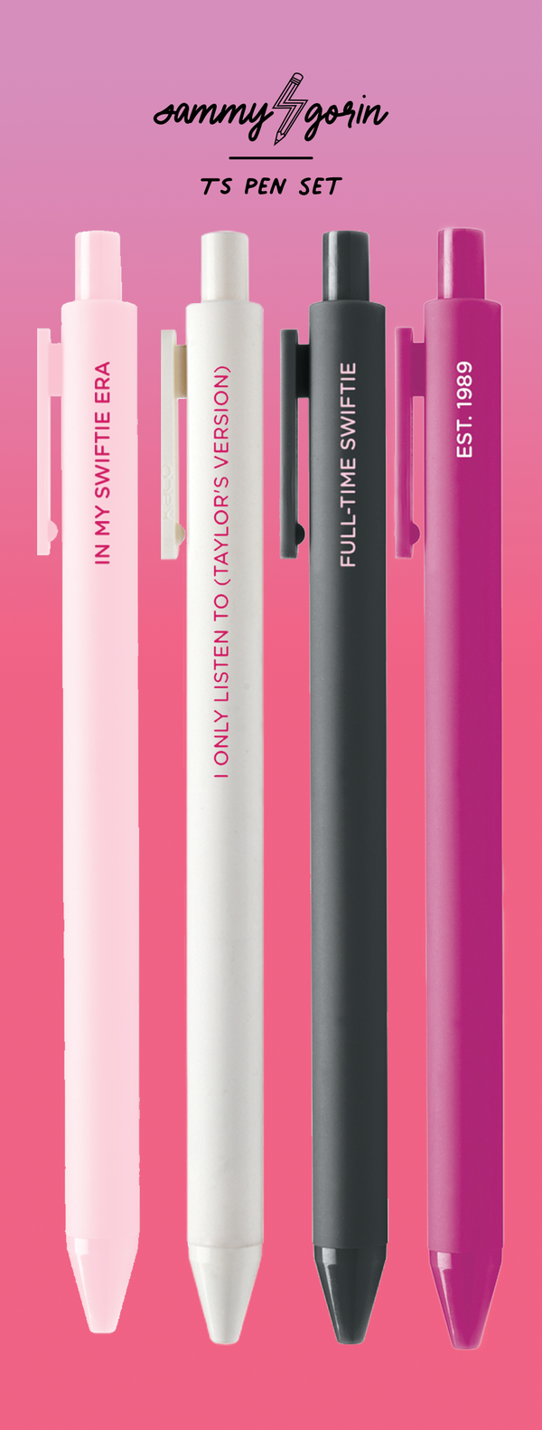 Taylor Swift Pen Set - Pink