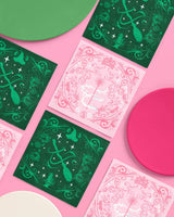 Emerald City Napkins - 24 paper napkins, Emerald City Cupcake Set - 24 sets of liners + toppers, wizard, witch, pink, green