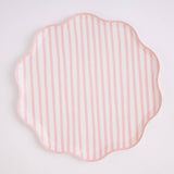 Petite Stripe – Pink and White Stripe Large Plates | Joy Ladder Premium Partyware