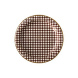 Harvest Brown Gingham Check 11" Plate