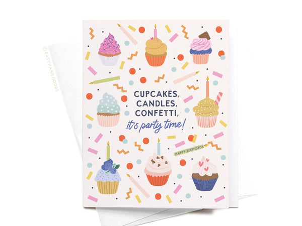 Cupcakes Candles Confetti Greeting Card
