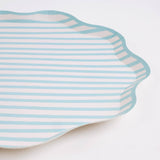 Petite Stripe – Teal and White Stripe Small Plates | Joy Ladder Premium Partyware