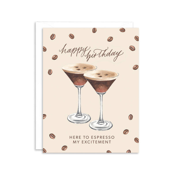 Happy Birthday Espresso Martini Greeting Card