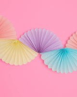 Pastel Paper 3D Fan Garland 6' Banner, Birthday Party kids