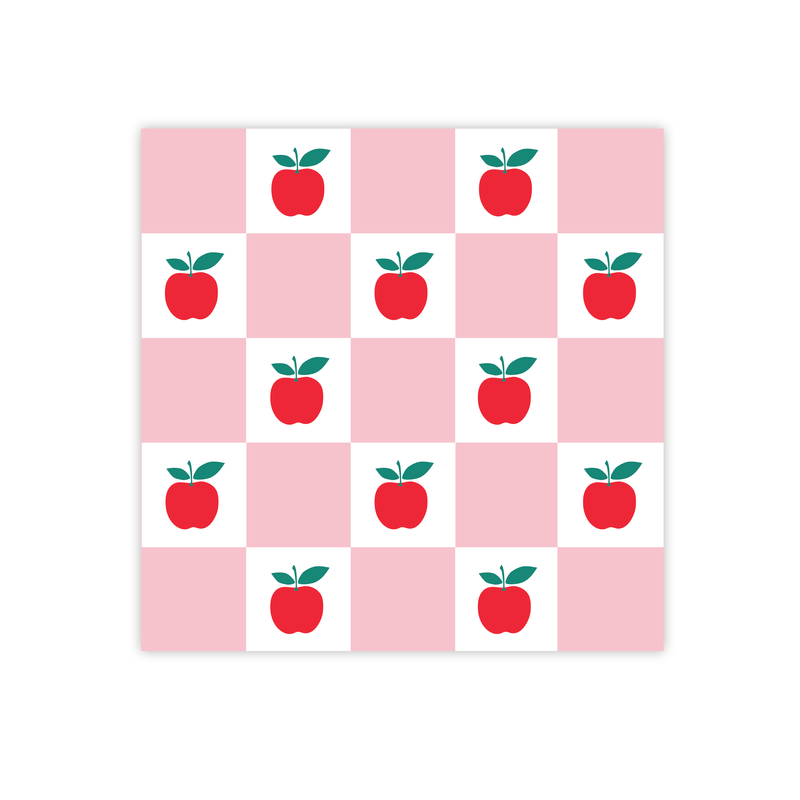 APPLE & PINK CHECKER LARGE NAPKINS