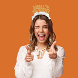 Gobble 'til You Wobble Thanksgiving Party Headband Crown: GOLD/ORANGE