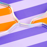 Pink, Orange & Purple Spooky Stripes Dinner Paper Plates